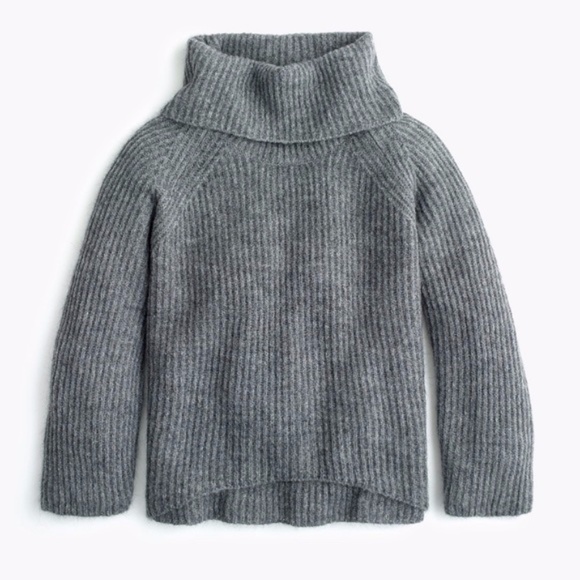 J. Crew Sweaters - J.Crew Gray Ribbed Cowl Turtle Neck Pullover Sweater Jumper XS